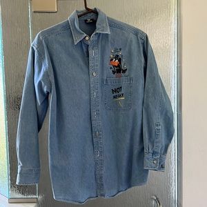 Vintage Warner Brothers Daffy Duck denim shirt. Small